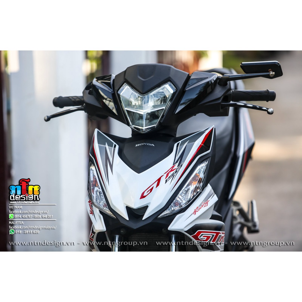 Tem Rời Dán Xe Winner V1 Mẫu GTR Đen Đỏ Trắng