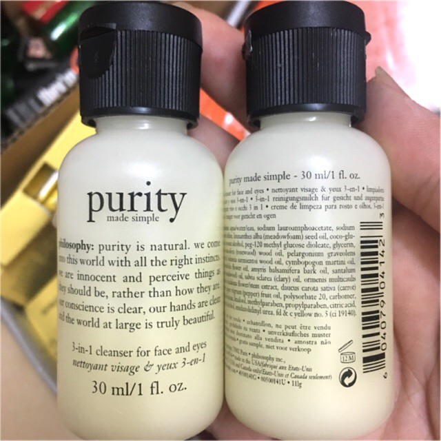 Sữa Rửa Mặt Purity Philosophy 30Ml Làm Sạch Sâu Lỗ Chân Lông Mùi Hương Không Nồng Thoang Thoảng Rất Relax Và Dễ Chịu