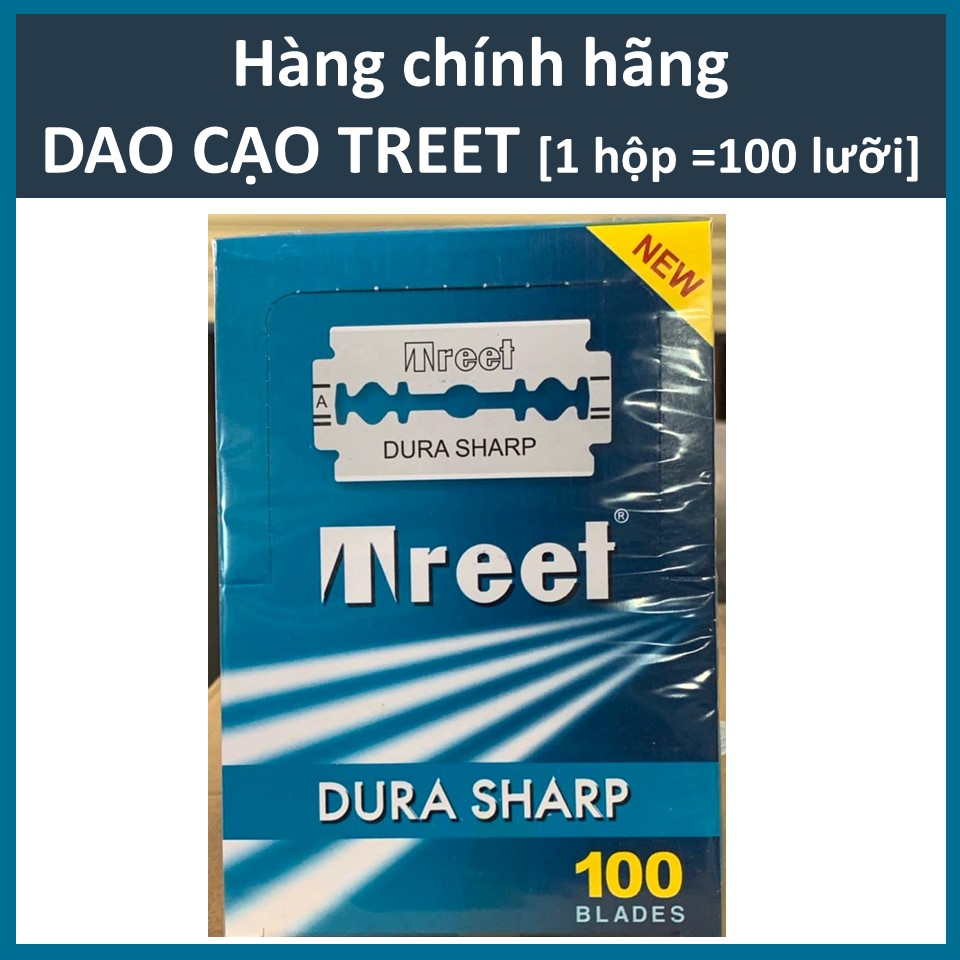 [Hcm]Hộp Lưỡi Lam Treet Xanh Dura Sharp (100 Lưỡi/Hộp)