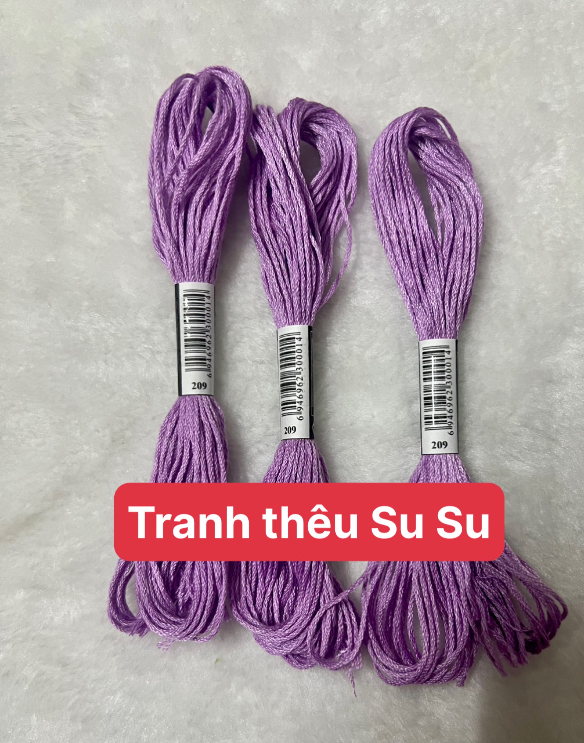 Chỉ cotton thêu tranh chữ thập mã DMC các mã 208 209 210 211 221 223 224 225 (giá 1 tép)