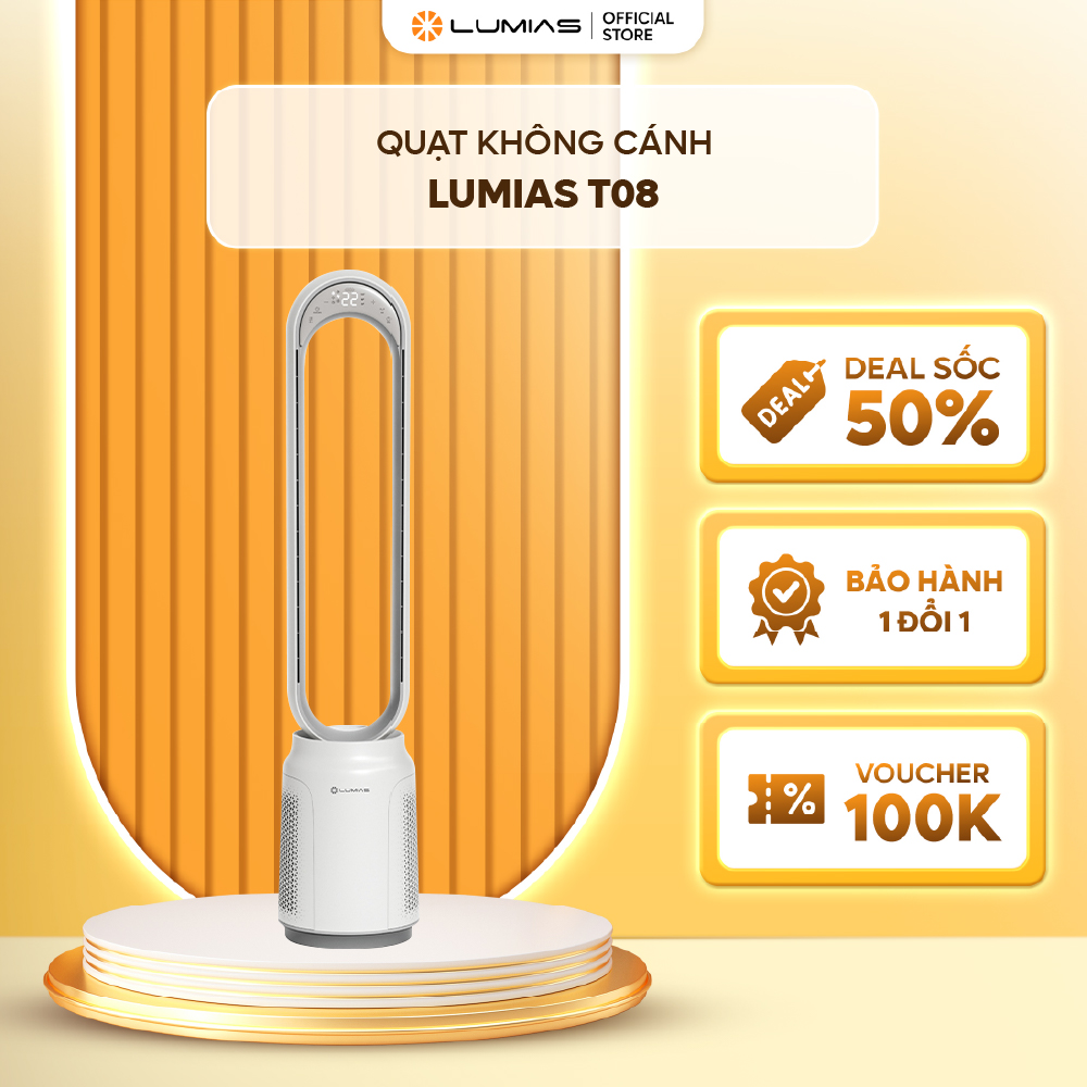 Quạt không cánh Lumias T08 - 33W 3 chế độ gió - Chính Hãng