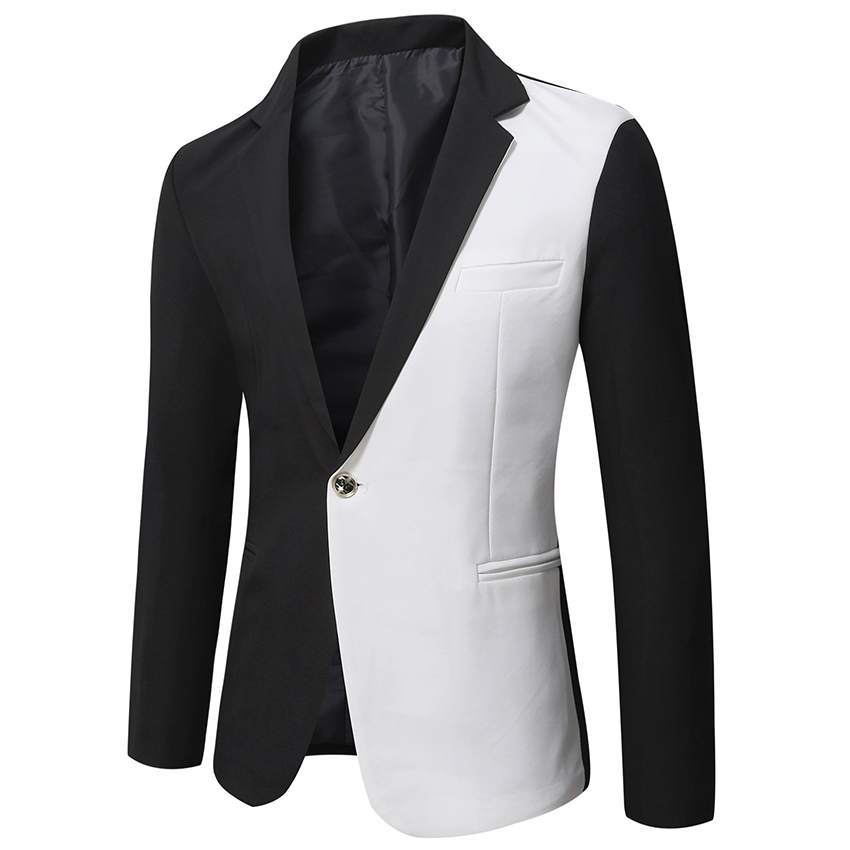 Vest nam Áo vest nam chất liệu Polyester phối 2 màu đen trắng thanh lịch sang trọng dễ phối đồ mã N4