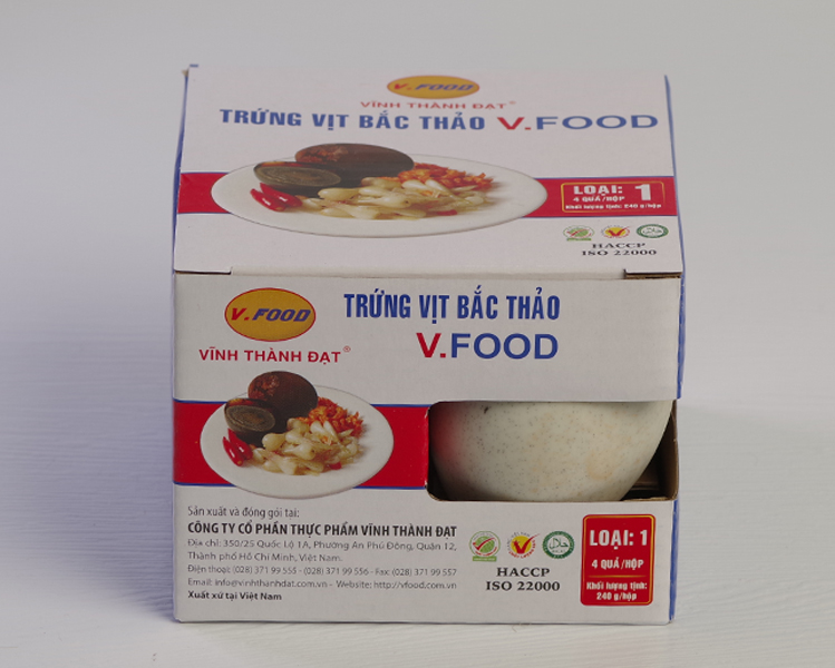 (HCM - GIAO NHANH) TRỨNG VỊT BẮC THẢO VFOOD (HỘP 4 QUẢ)