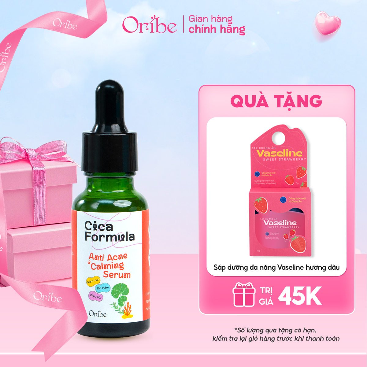 Serum mụn Oriss cấp ẩm dưỡng trắng da ngừa mụn phục hồi da mờ thâm sẹo thu nhỏ lỗ chân lông 10ml