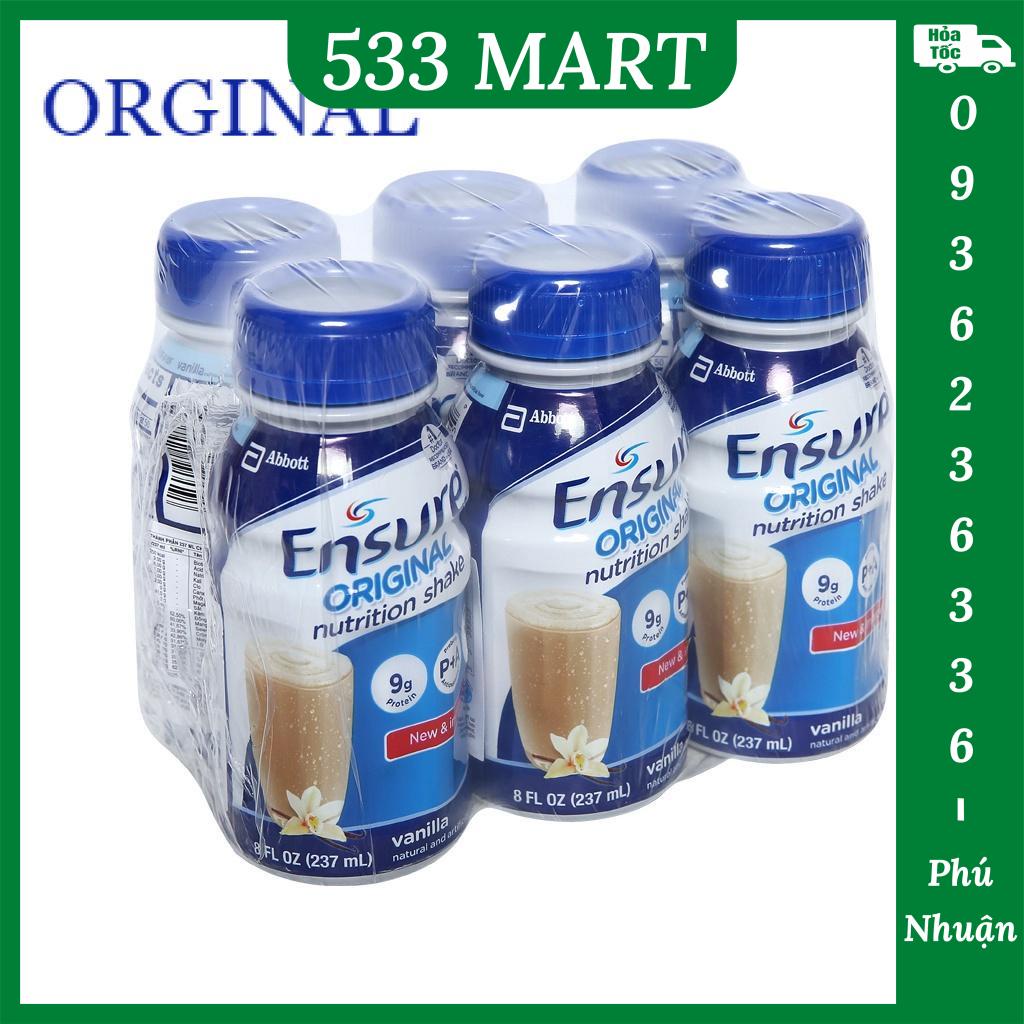 [HỎA TỐC HCM] Lốc 6 chai sữa nước Ensure Original vani 237ml