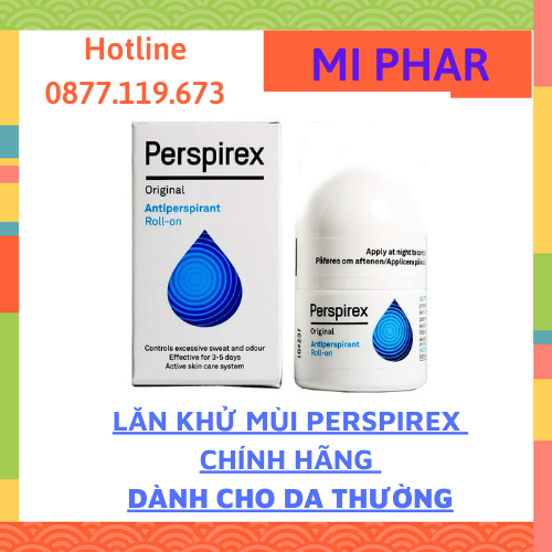 [Hcm]Lăn Khử Mùi Perspirex Original Roll - On Khử Mồ Hôi Cho Da Thường 20Ml