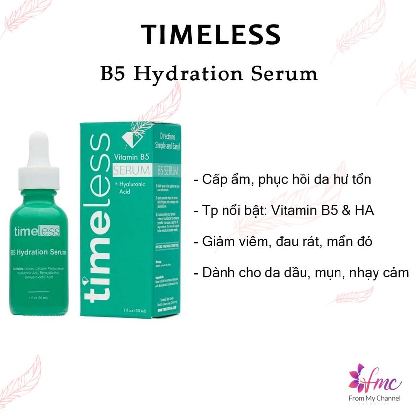 Serum Timeless Skin Care Vitamin B5 phục hồi da sau hư tổn 30ml