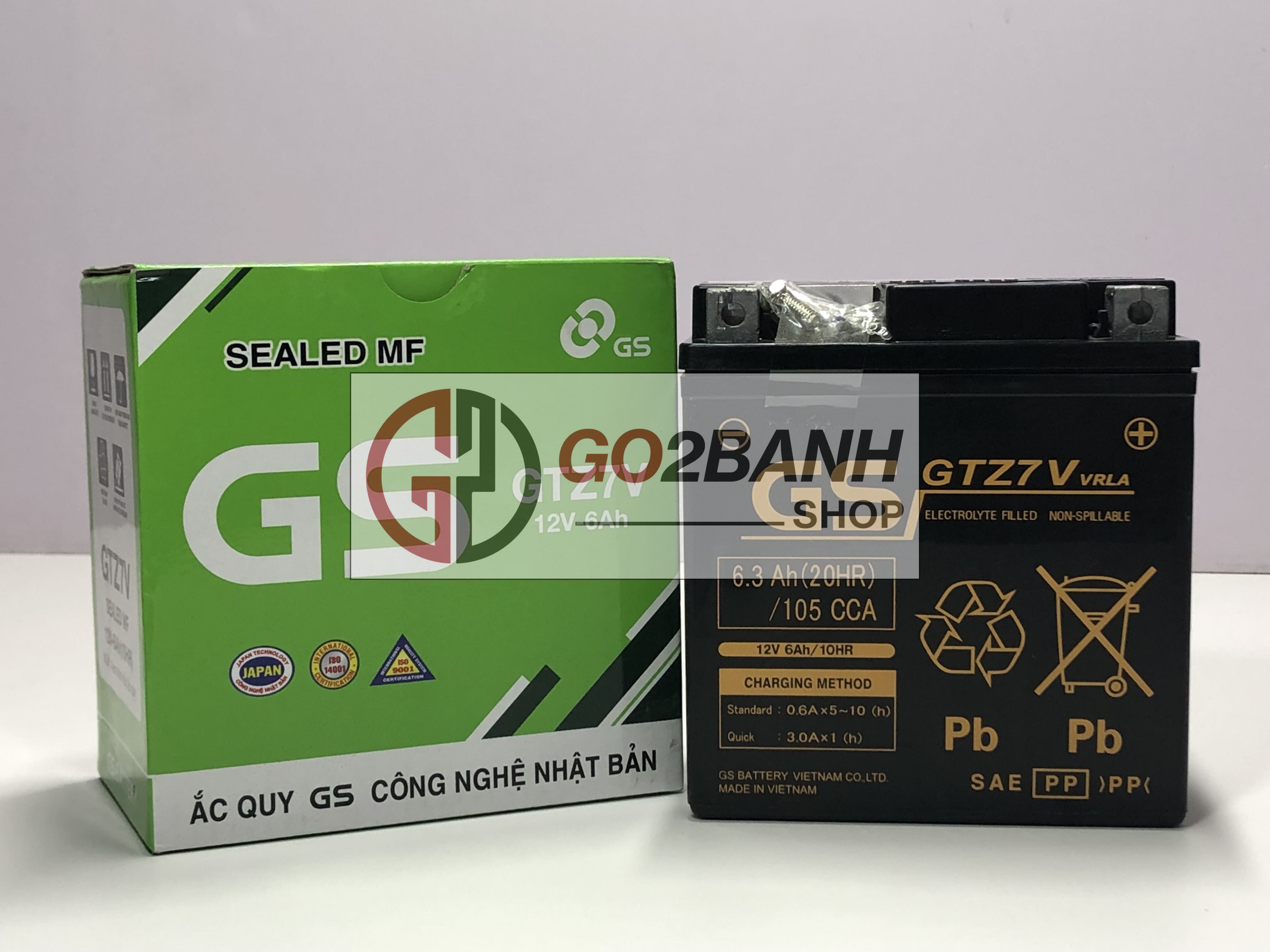 Bình ắc quy GS GTZ7V NVX155 12V-6.3Ah