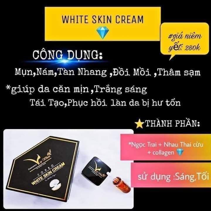 Tri Mụn Nám Với Combo Vip White Gồm 1 Kem Và 1 Serum