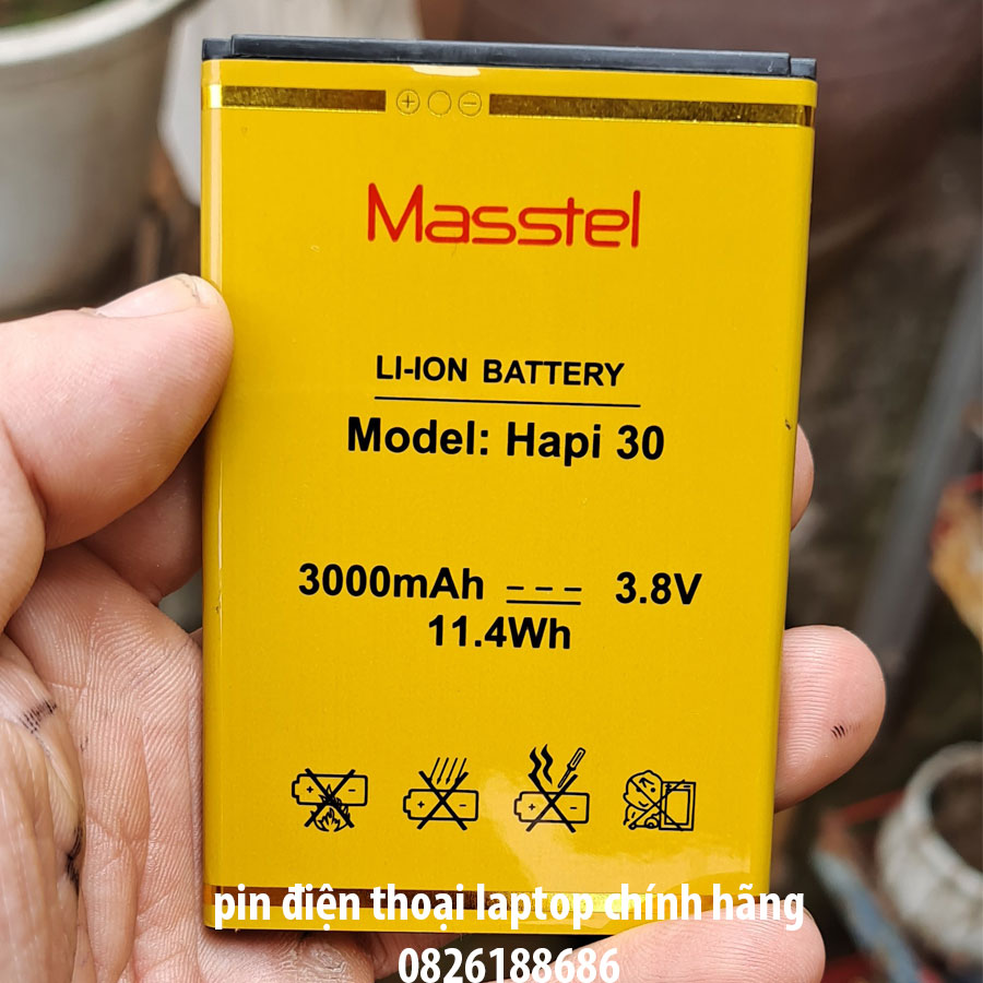 Pin hãng Mastel Hapi 30  Dung lượng chuẩn 3000 mAh