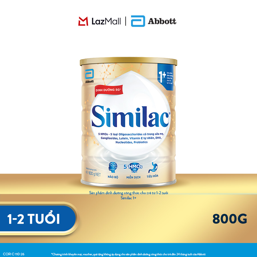 Sản phẩm dinh dưỡng công thức cho trẻ từ 1-2 tuổi : Similac 1+ 800g
