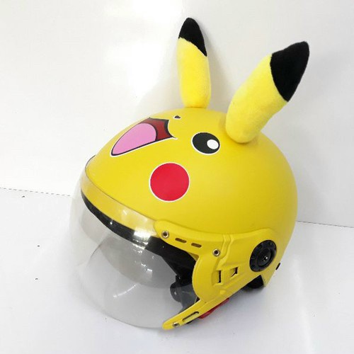 Mũ bảo hiểm Pikachu có kính che mặt dễ thương đáng yêu cho bé – Ngọc Ken Shop