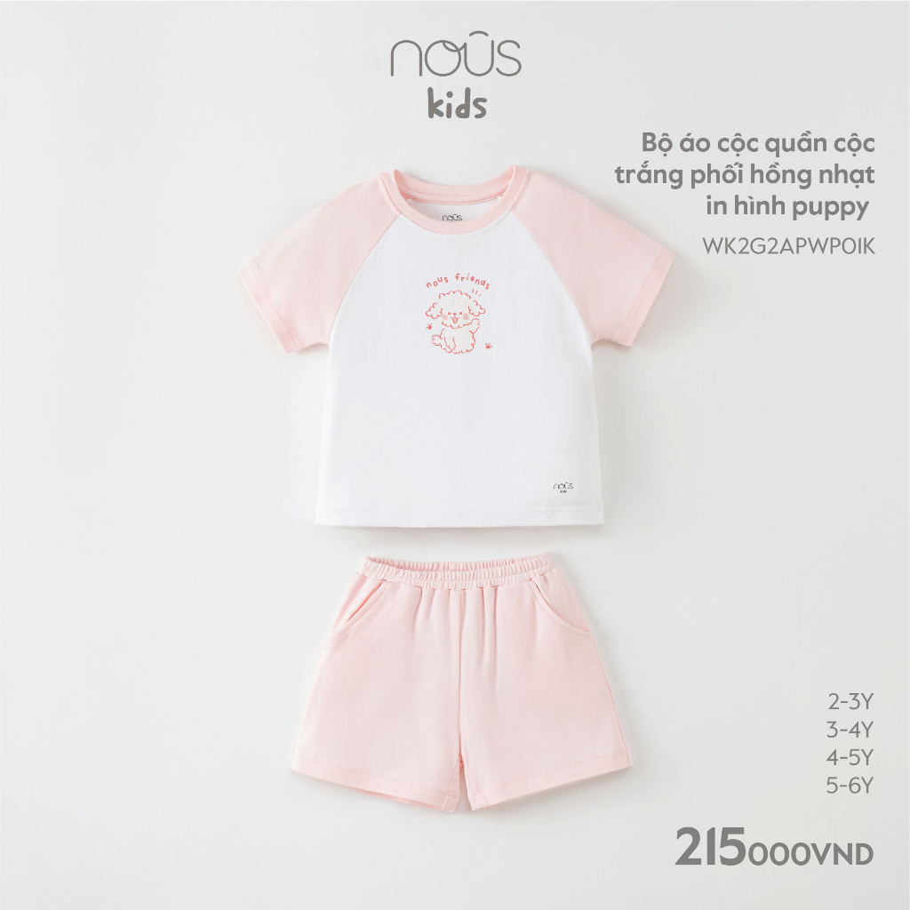 [Nous Kid] Đồ bộ cho bé gái mặc nhà đồ bộ bé gái cộc tay chất liệu thoáng mát dễ vận động họa tiết d