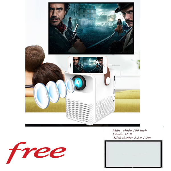 Máy Chiếu Mini xách tay X8 Max Plus - Độ phân giải Full HD 1080P - tặng màn chiếu 100inch - PKTL