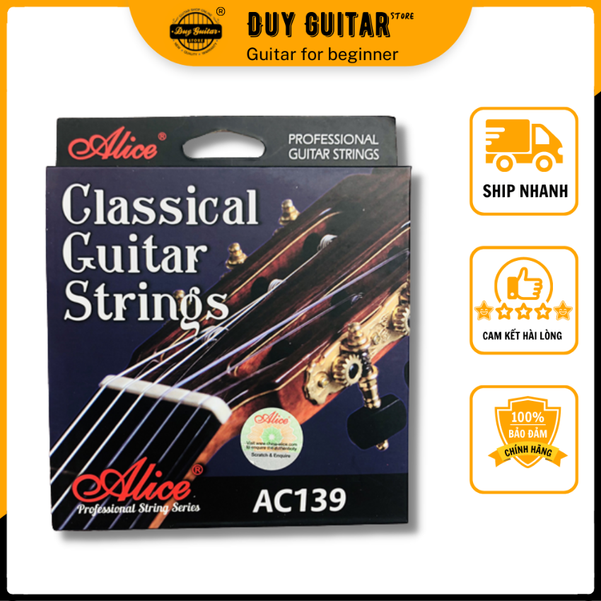 Bộ dây đàn guitar classic Alice AC139 dây guitar nilon dành cho ghita cổ điển - Duy Guitar Store - Phụ kiện đàn guitar giá tốt