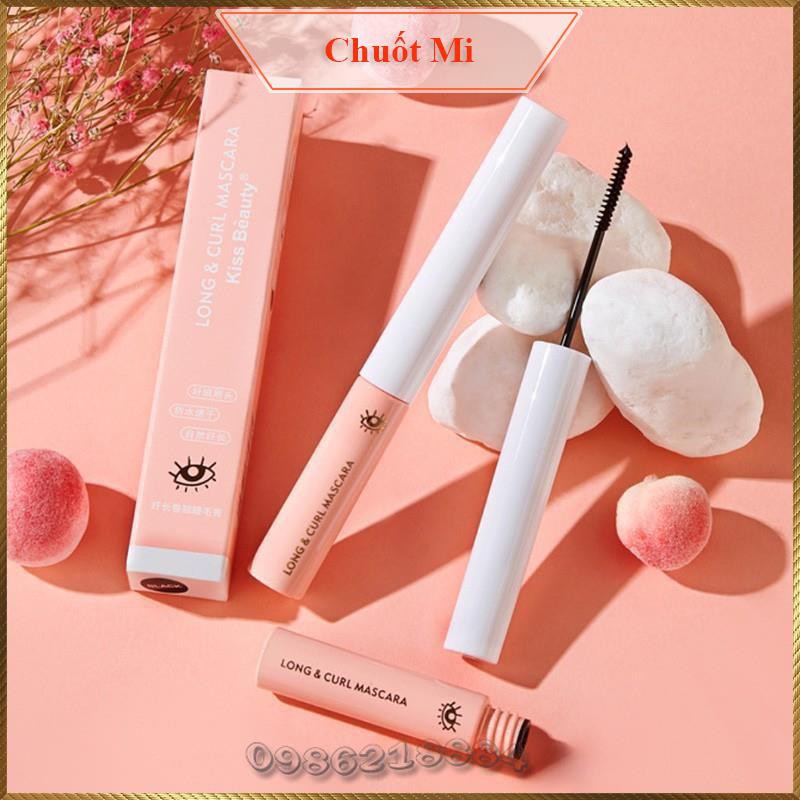 Chuốt mi Kiss Beauty làm cong mi dày mi Long & Curl Mascara chống lem tự nhiên KMH2