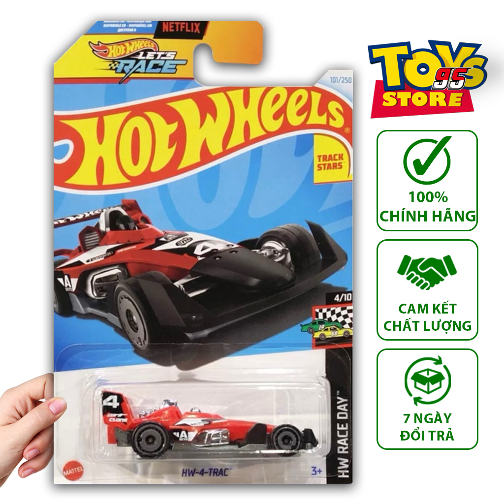 Đồ Chơi Xe Mô Hình Hot Wheels Bacsic HW 4 Trac Tỉ Lệ (1:64) Xe Chính Hãng TOYS 95 STORE TS95122