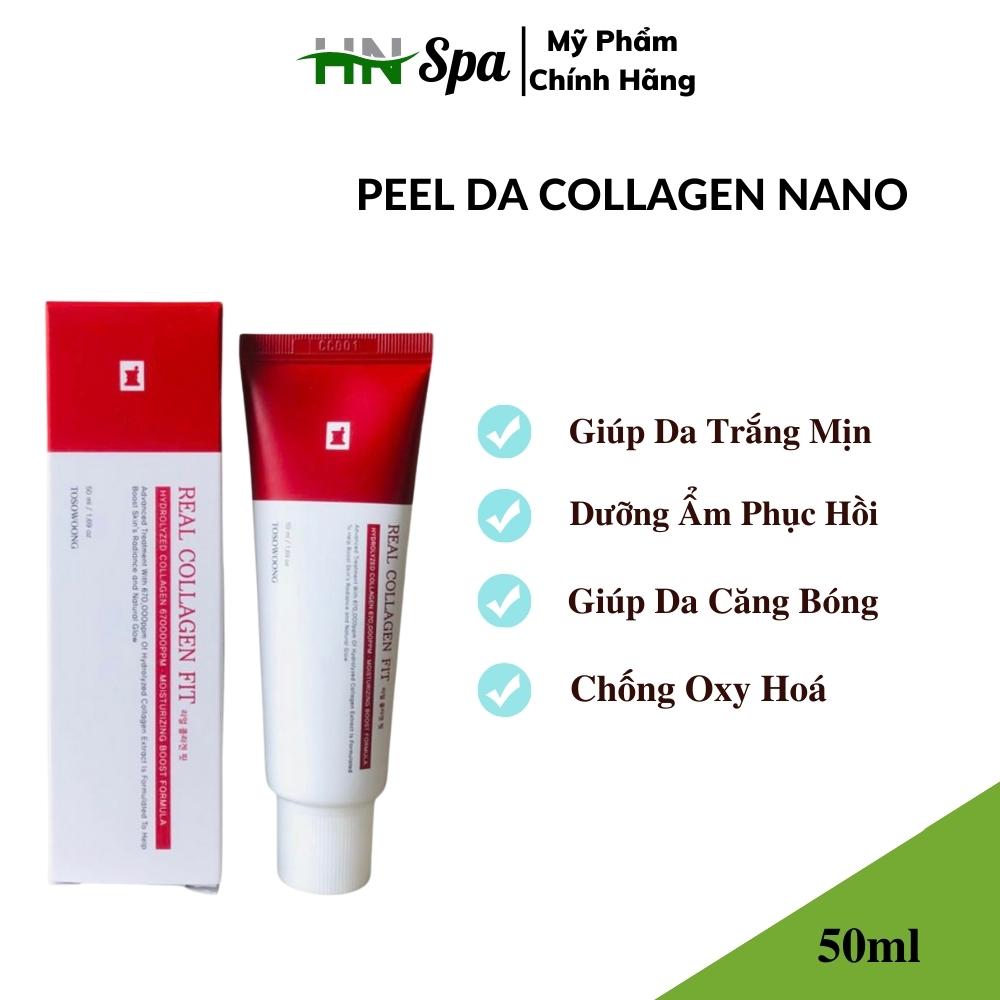 Peel da collagen nano căng bóng Real collagen fit Hàn Quốc Giúp da trắng sáng mịn màng 50ml HocNganS