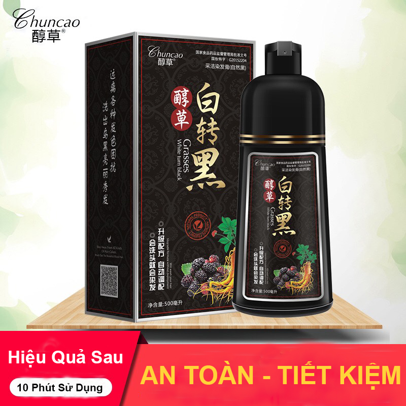 Dầu Gội Đen Tóc Chuncao 500Ml
