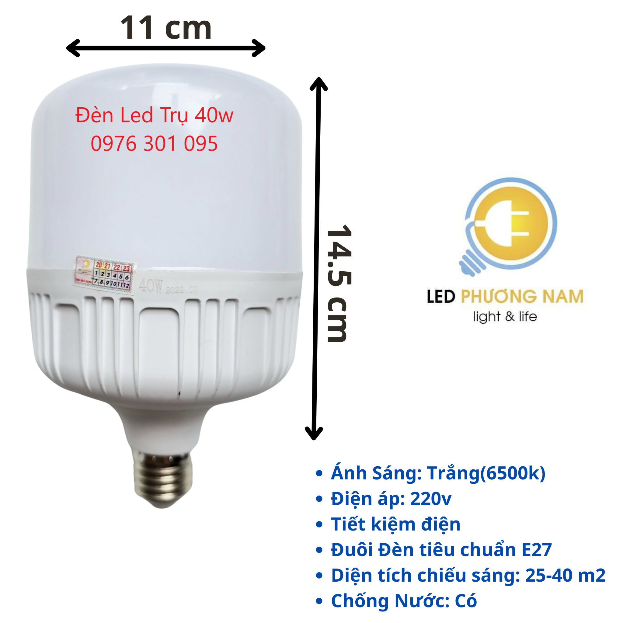 (GIÁ HỦY DIỆT) Bóng Đèn Led Trụ 50w/65w Bóng Đèn Chiếu Sáng Công Suất Cao