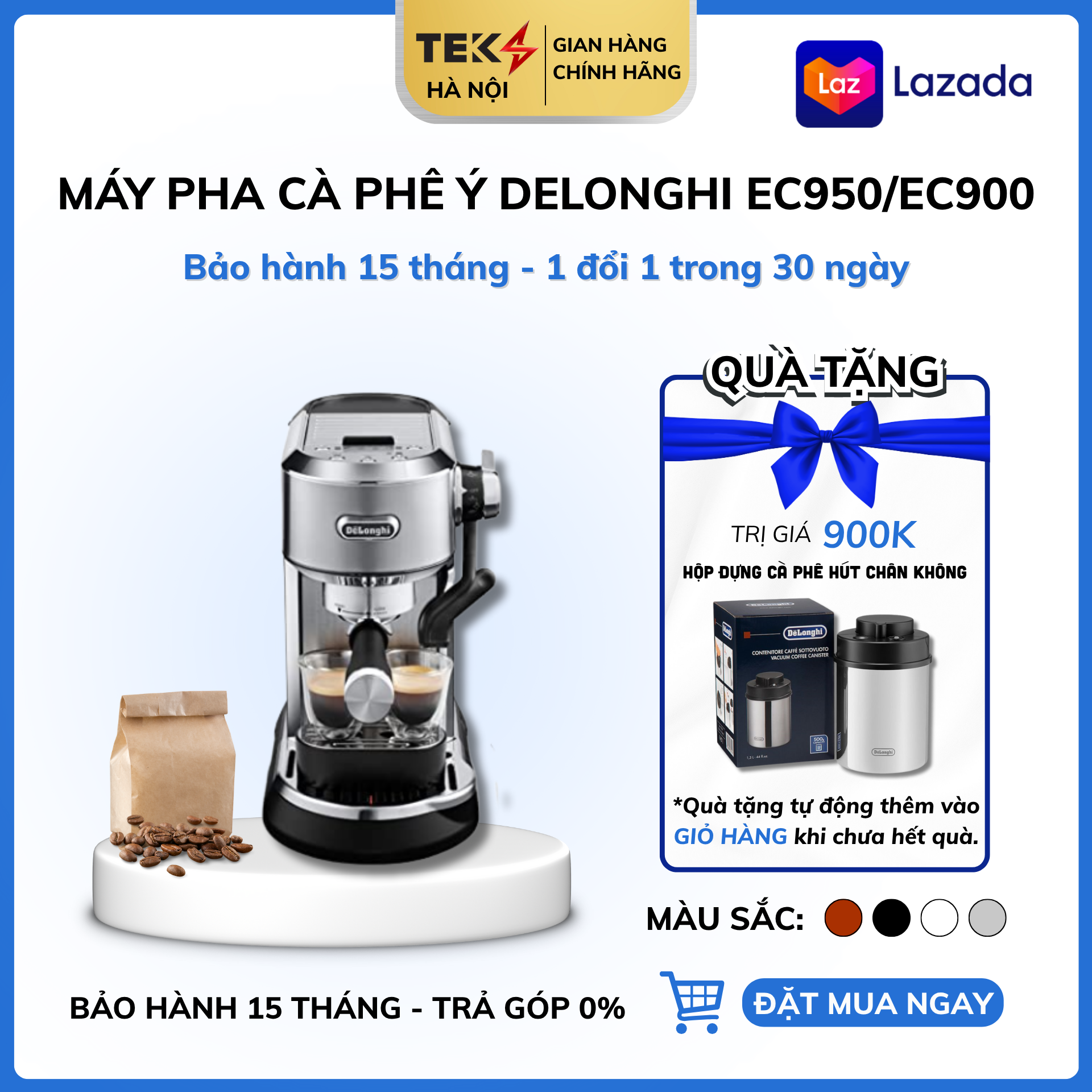 Máy Pha Cà Phê Cao Cấp Delonghi Dedica Maestro Plus EC950 EC900 – Auto LatteArt Công Nghệ Mới Bảo Hà