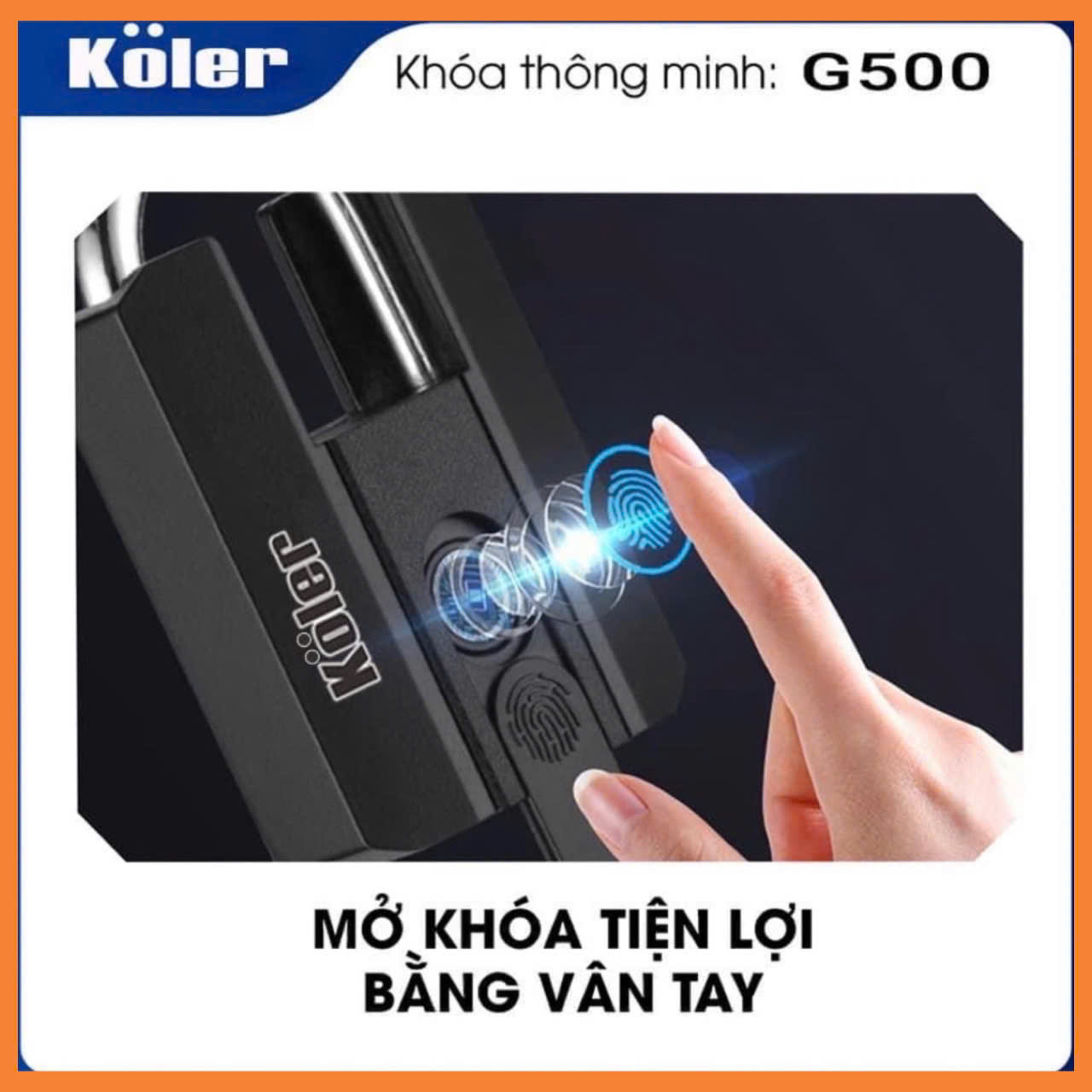 Khóa Bấm Vân Tay Hiệu Koler. Khóa Thông Minh Mở Bằng App Vân Tay Chìa Cơ Chống Cắt Chống Nước Tiện L