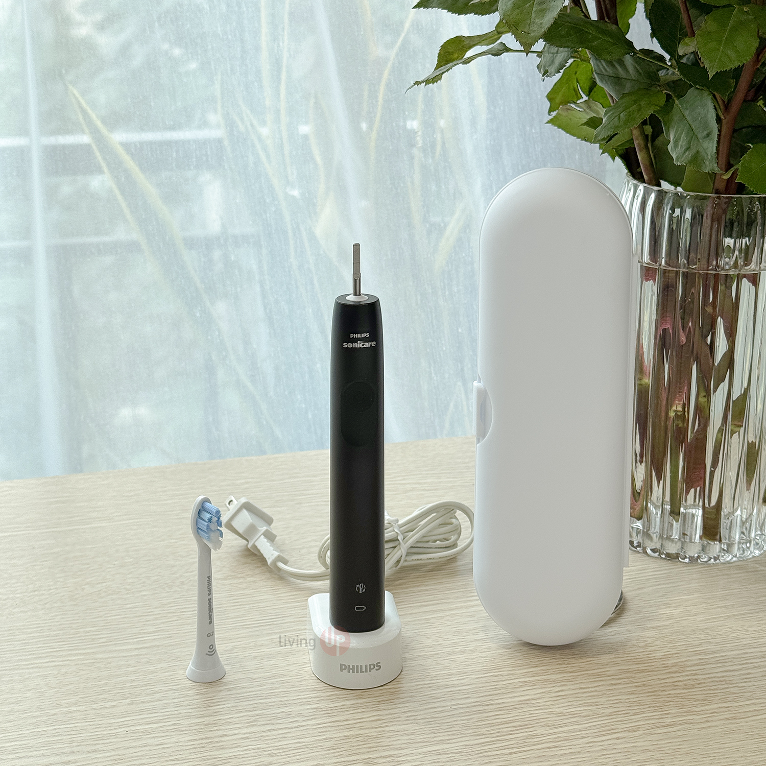 Bàn chải điện Philips Sonicare 4100 - Trắng, Sạc qua USB, Chế độ Clean