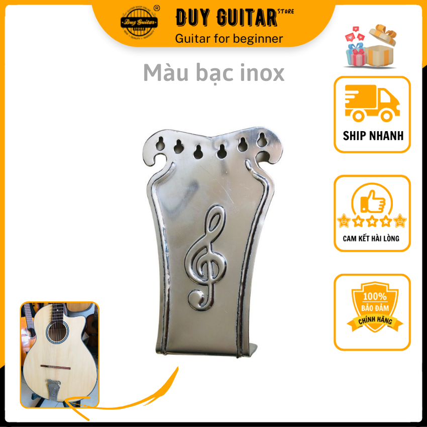 Gót dây đàn guitar phím lõm bằng sắt xi inox màu bạc Gốc dây đàn ghita vọng cổ Duy Guitar Store