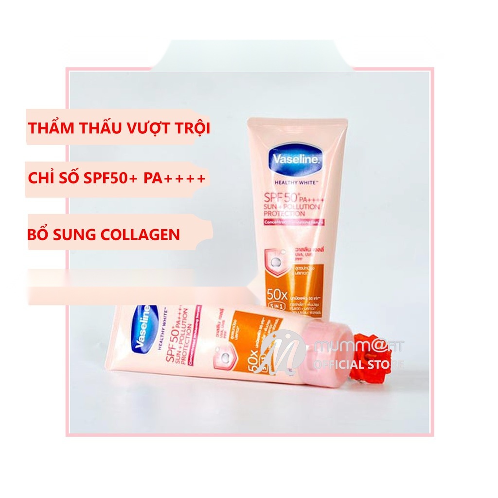 Vaseline 50X Sữa Dưỡng Thể Trắng Da Spf 50+ Pa++++ |Vaseline Healthy White Spf 50+ Pa++++ 👍Cam Kết Chính Hãng - Mummart