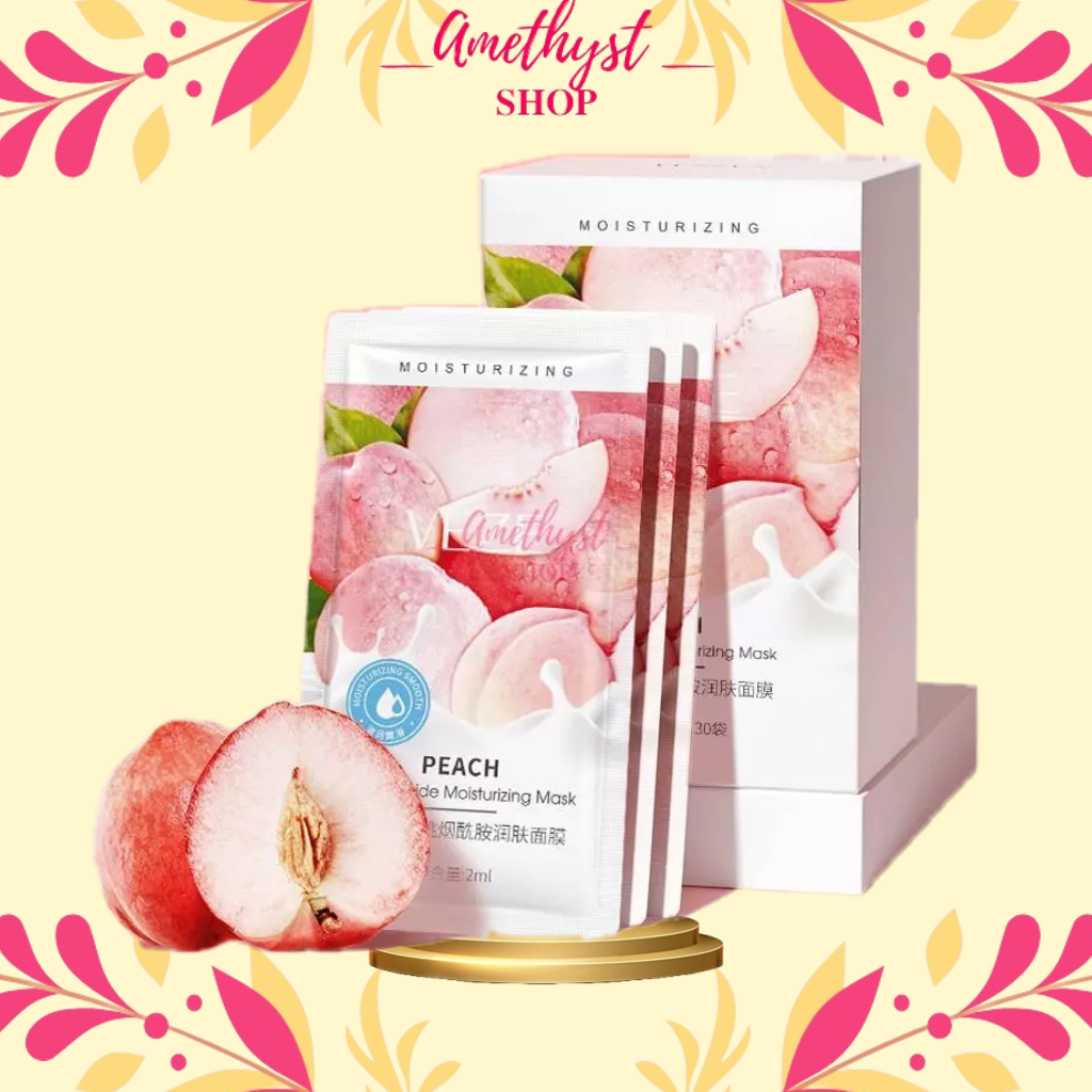 Hộp 30 Gói Mặt Nạ Ngủ Đào Veze Peach Mask Niacinamide Dưỡng Ẩm Làm Sáng Và sǎn Chắc Da