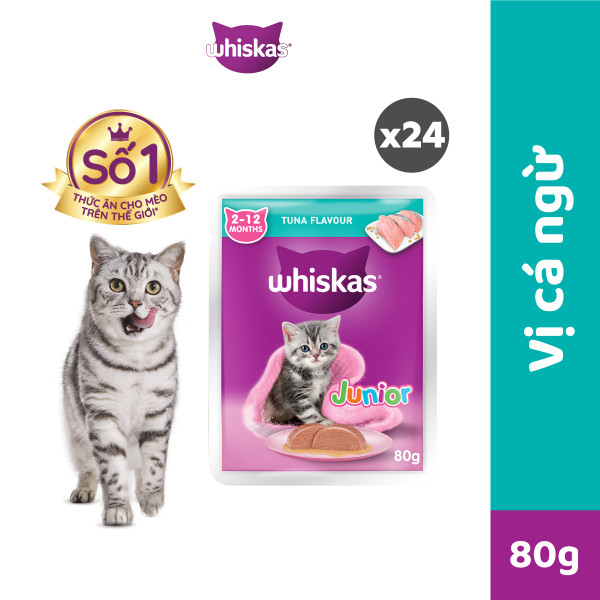 Pate Cho Mèo Con WHISKAS Junior 80g 24 gói