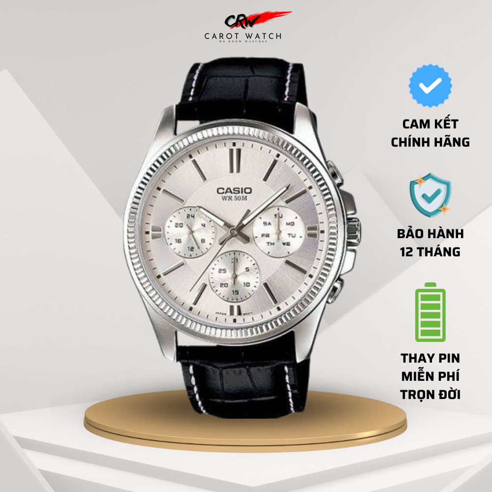 ĐỒNG HỒ NAM CASIO MTP 1375L 7A MẶT TRẮNG