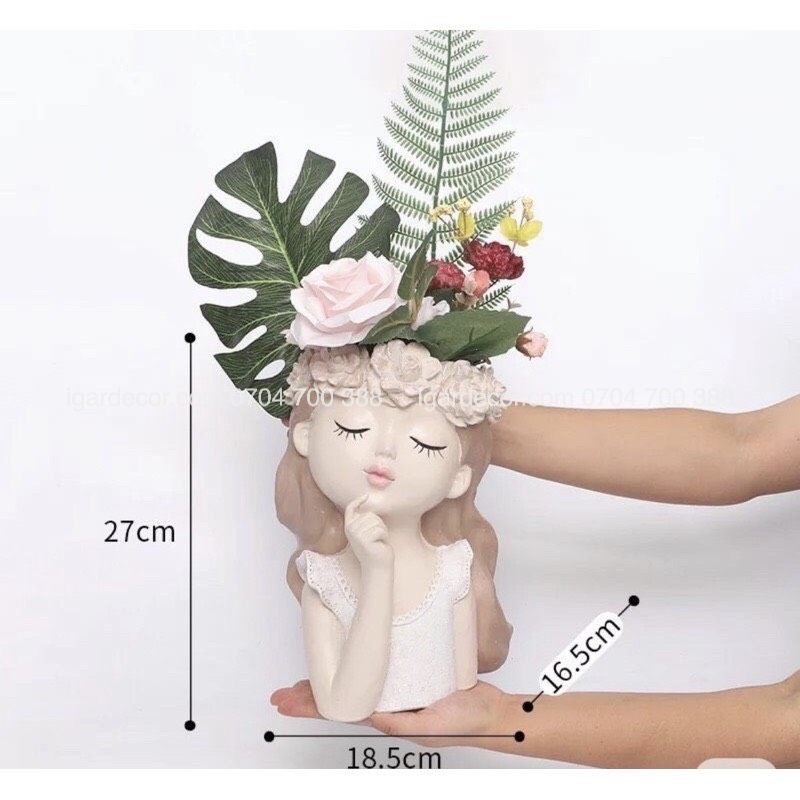 Lọ cắm hoa cô gái - Bình hoa cô gái - Chậu trồng cây rất đẹp hàng cao cấp nhập khẩu