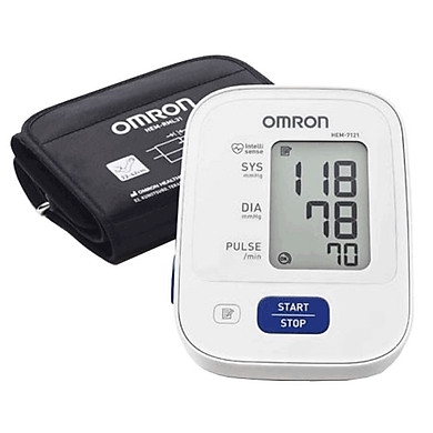 Máy Đo Huyết Áp Bắp Tay Omron Hem - 7121 (Trắng) Bộ Nhớ Lưu Được 30 Kết Quả Đo Tiện Lợi Trong Việc Xem Lại Các Kết Quả Đo Trước