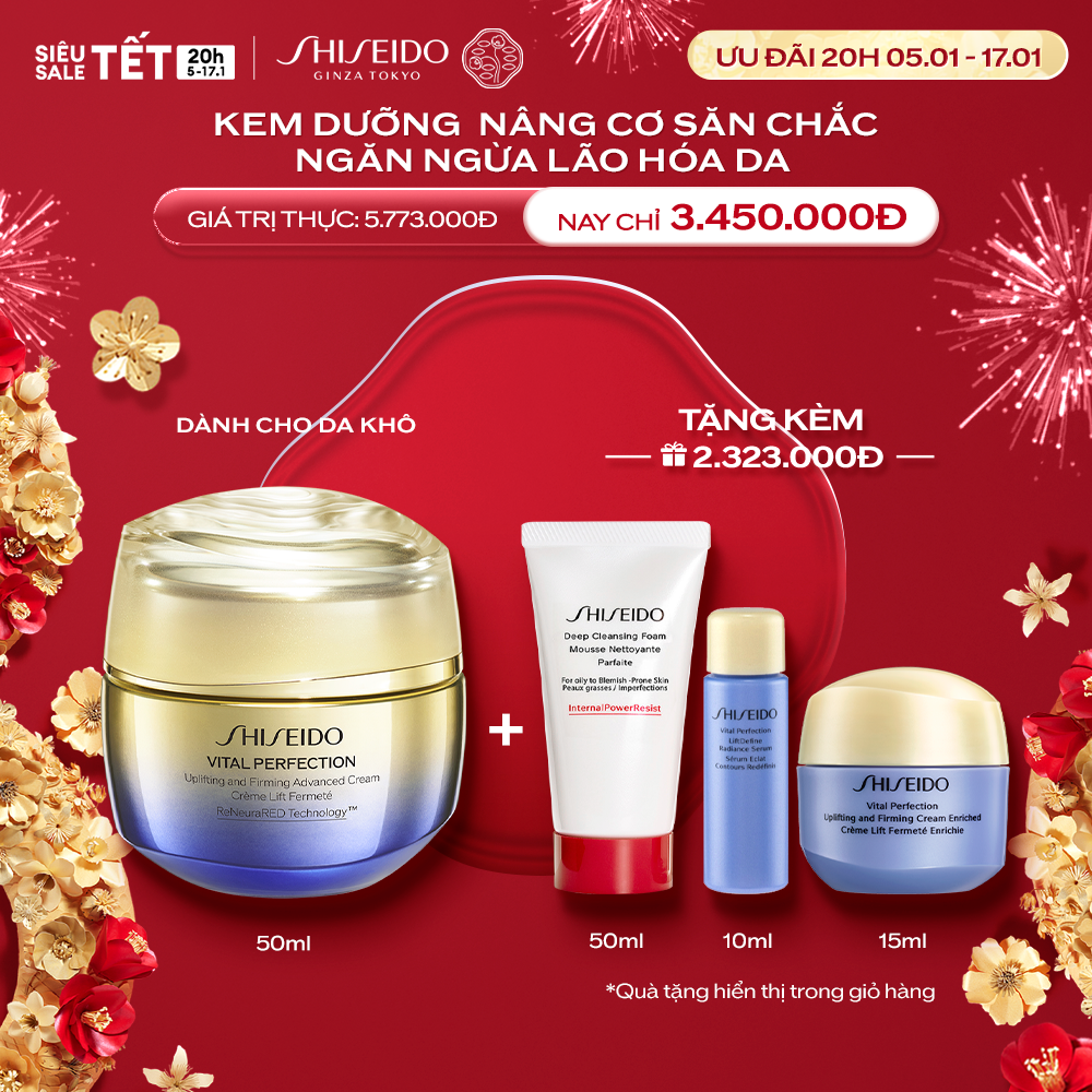 Kem dưỡng nâng cơ săn chắc ngăn ngừa lão hóa da Shiseido Vital Perfection Uplifting and Firming Adva