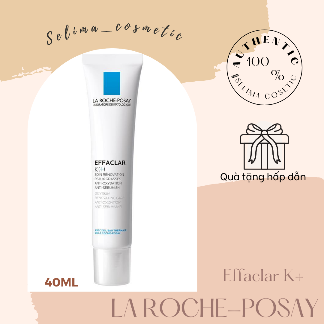 Kem Dưỡng La Roche Posay Effaclar K+ Kem Dưỡng Ngăn Ngừa Giảm Mụn Đầu Đen Mụn Cám Giúp Thông Thoáng Lỗ Chân Lông Kiể