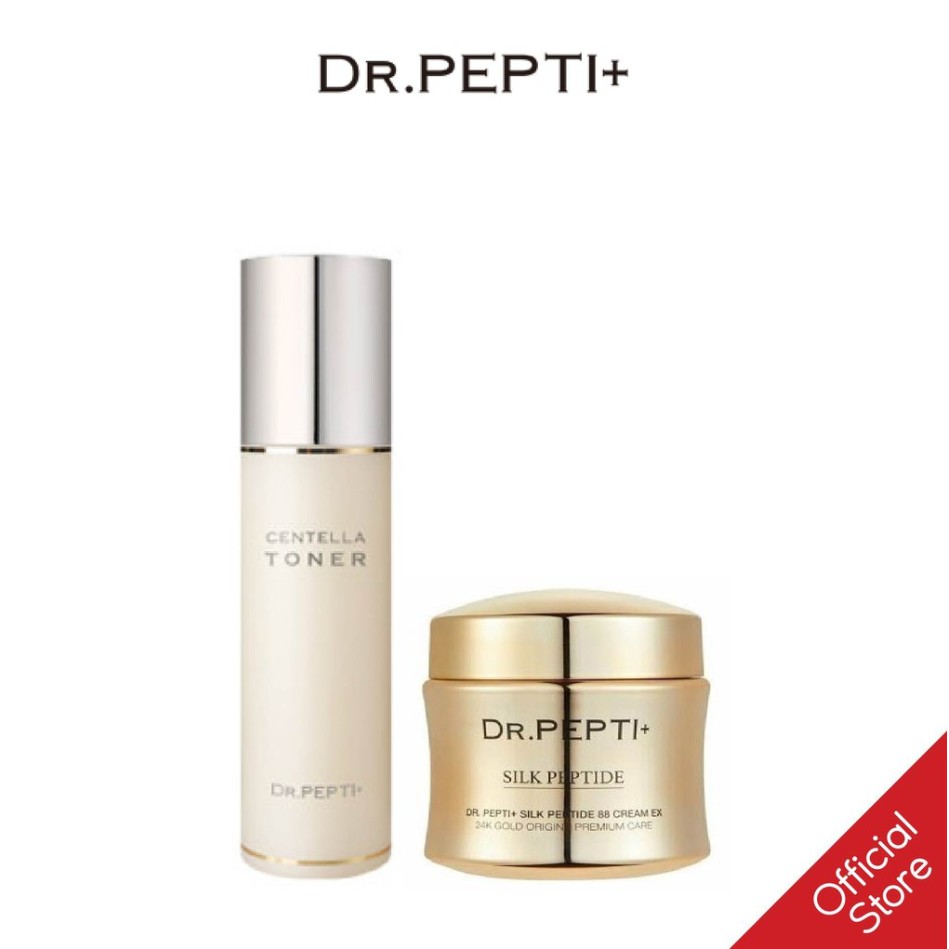 [Hcm][Combo] Nước Hoa Hồng Và Kem Dưỡng Dr.pepti+ Centella Toner & Silk Peptide 88 Cream Ex