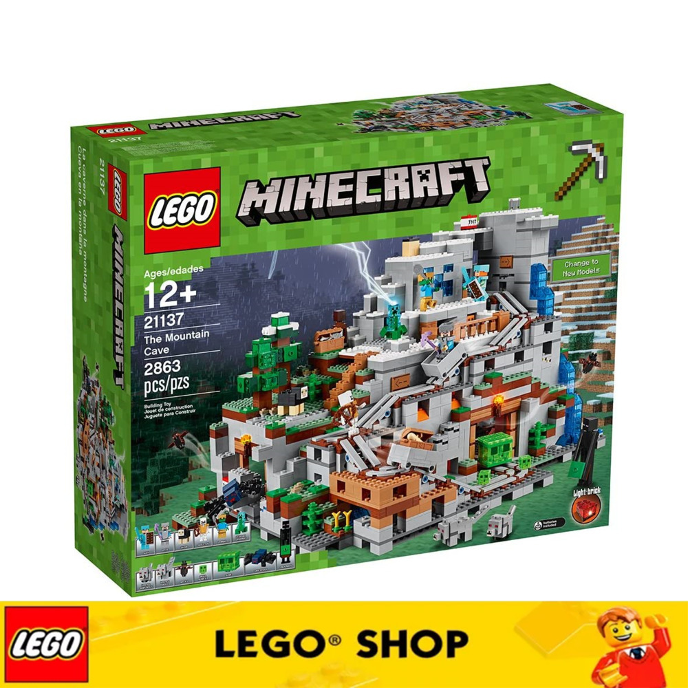 LEGO Bộ xây dựng Lego Minecraft Hang núi 21137 (2863 miếng）Đảm bảo chính hãng từ Đan Mạch Khối xây d