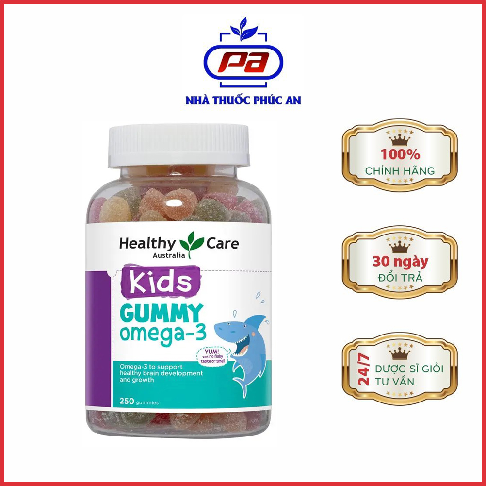 Kẹo Omega 3 cho bé - Healthy Care Gummy Omega 3 250 viên giúp phát triển mắt trí não tim mạch
