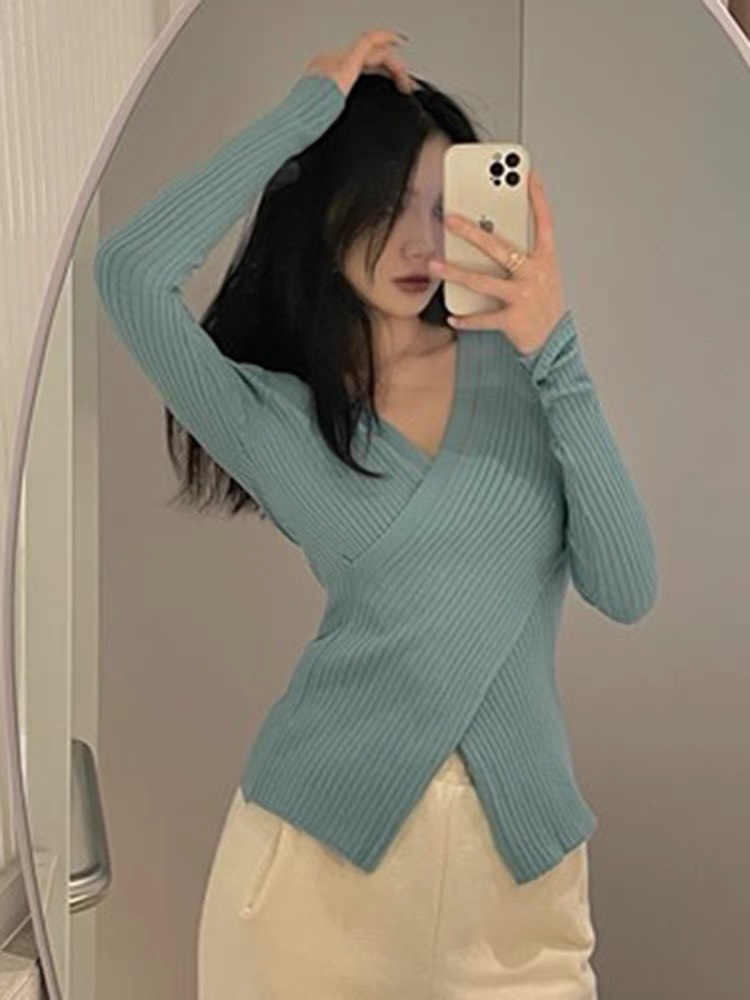Áo Len Tăm Tay Dài Đan Vạt Chéo