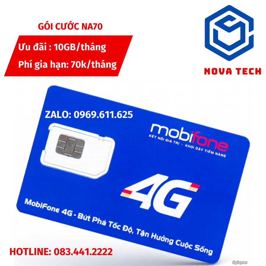 Sim 4G Mobifone Gói NA70 - NA90 - NA120 - KC90 - KC120 - KC150 - Sim Data Tốc Độ Cao + Miễn Phí Nghe