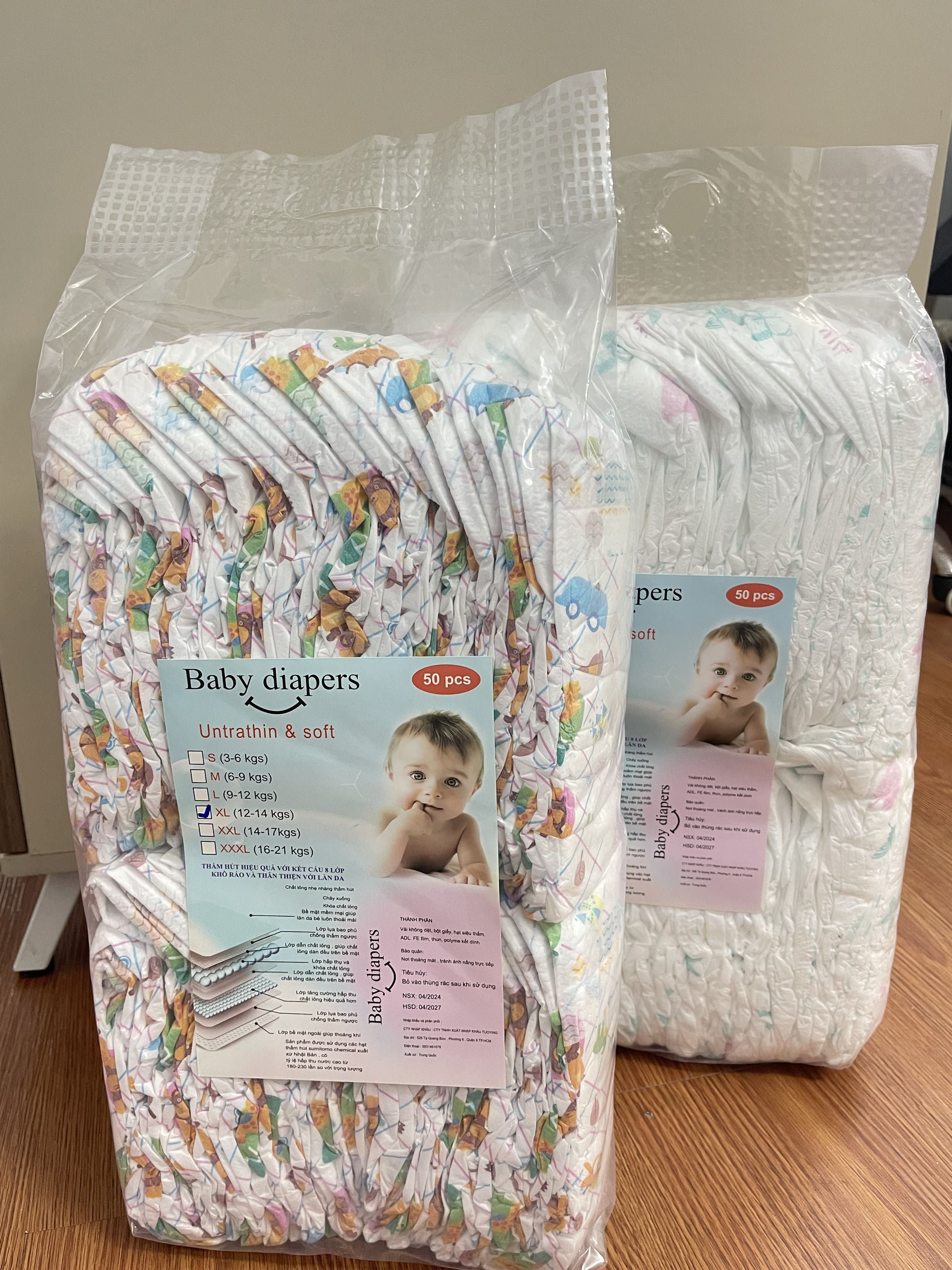 Baby Pants 50/100 Miếng Bỉm quần/ dán Phiên Bản Nâng Cấp Size S M L XL 2XL 3XL 4XL! tả quần cho bé ！ bỉm mềm mỏng thấm hút tốt hàng chính hãng!Vận chuyển nhanh!