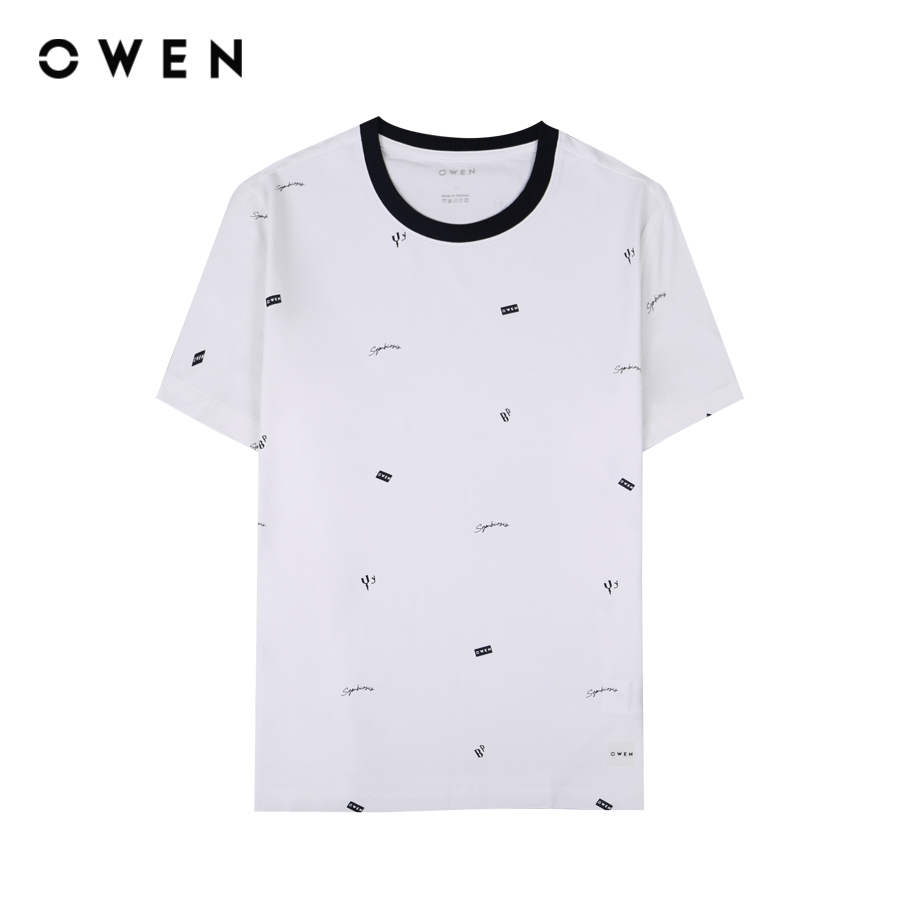 OWEN - Áo thun nam Tshirt ngắn tay Body Fit TSN233241 màu Trắng chất liệu COTTON MODAL