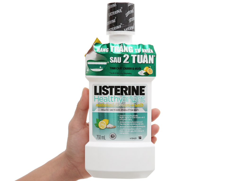 Nước Súc Miệng Răng Trắng Sáng Listerine Tinh Chất Chanh Và Muối 750Ml