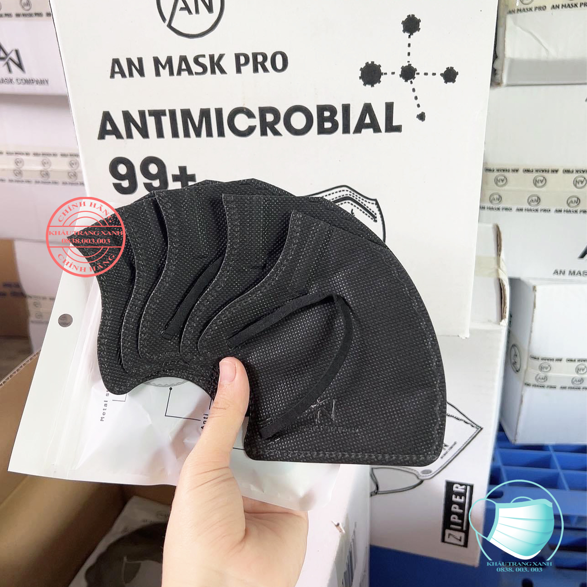 [Hộp 10 chiếc] Khẩu trang y tế 5 Lớp N99 AnMask Pro Chống Bụi Mịn Và Kháng Khuẩn Hàng Cao Cấp (6D An mask 99+)