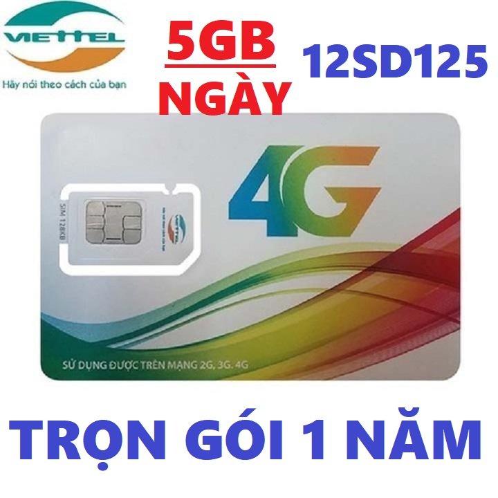 Sim 4G Viettel Gói 6MXH80Y  12MXH80Y 12MXH100  12V90B  12ST60N  6SD125  12SD125 - SIm 4G Viettel Tốc