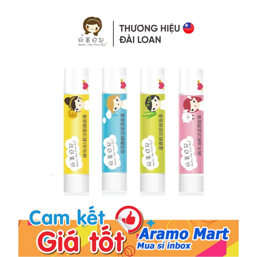 Son Dưỡng ☀️Hàng Nội Địa Đài Loan☀️ Son Dưỡng Môi Phục Hồi Beauty Idea Diary Lip Balm Dịu Nhẹ An Toàn – Thỏi 5G