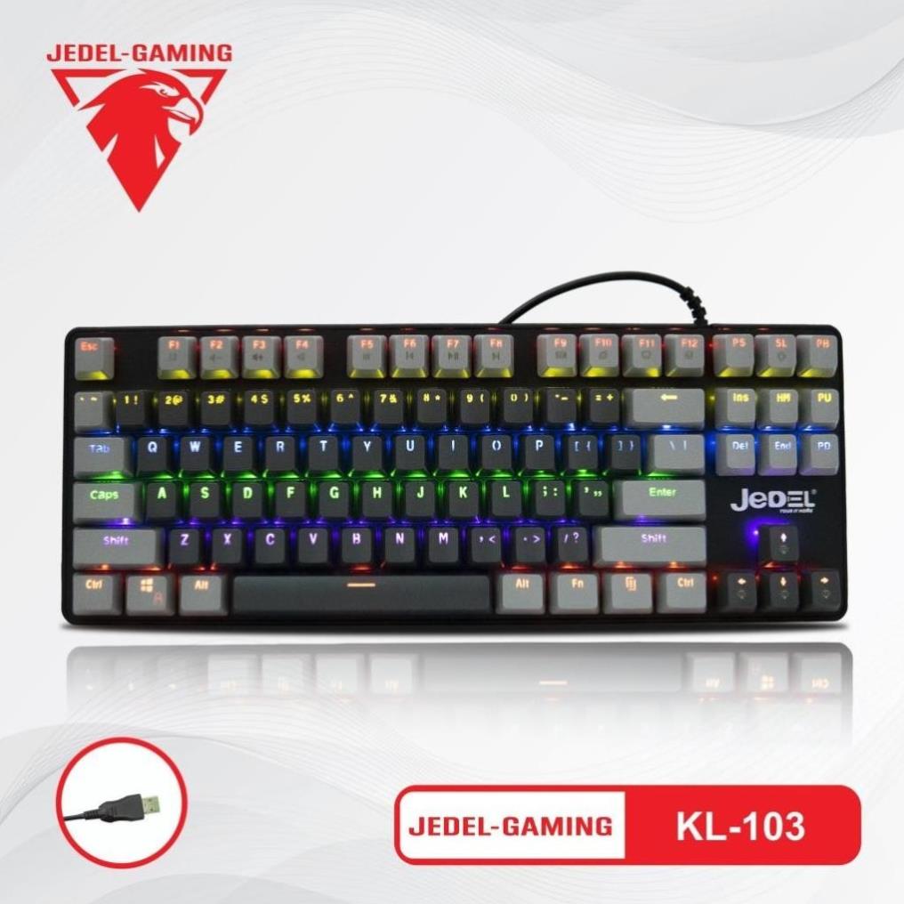 Keyboard Cơ Mini Gaming Jedel Kl-103 Led ( 87 Key  8 Chế Độ Led ) Bảo Hành Chính Hãng 12 Tháng