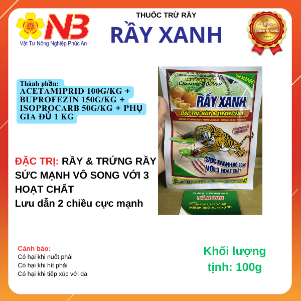 Rầy xanh (Hình hổ) 100gam (Chesone 300WP) acetamiprid+ buprofezin+ isoprocarb -trừ rầy và trứng rầy 