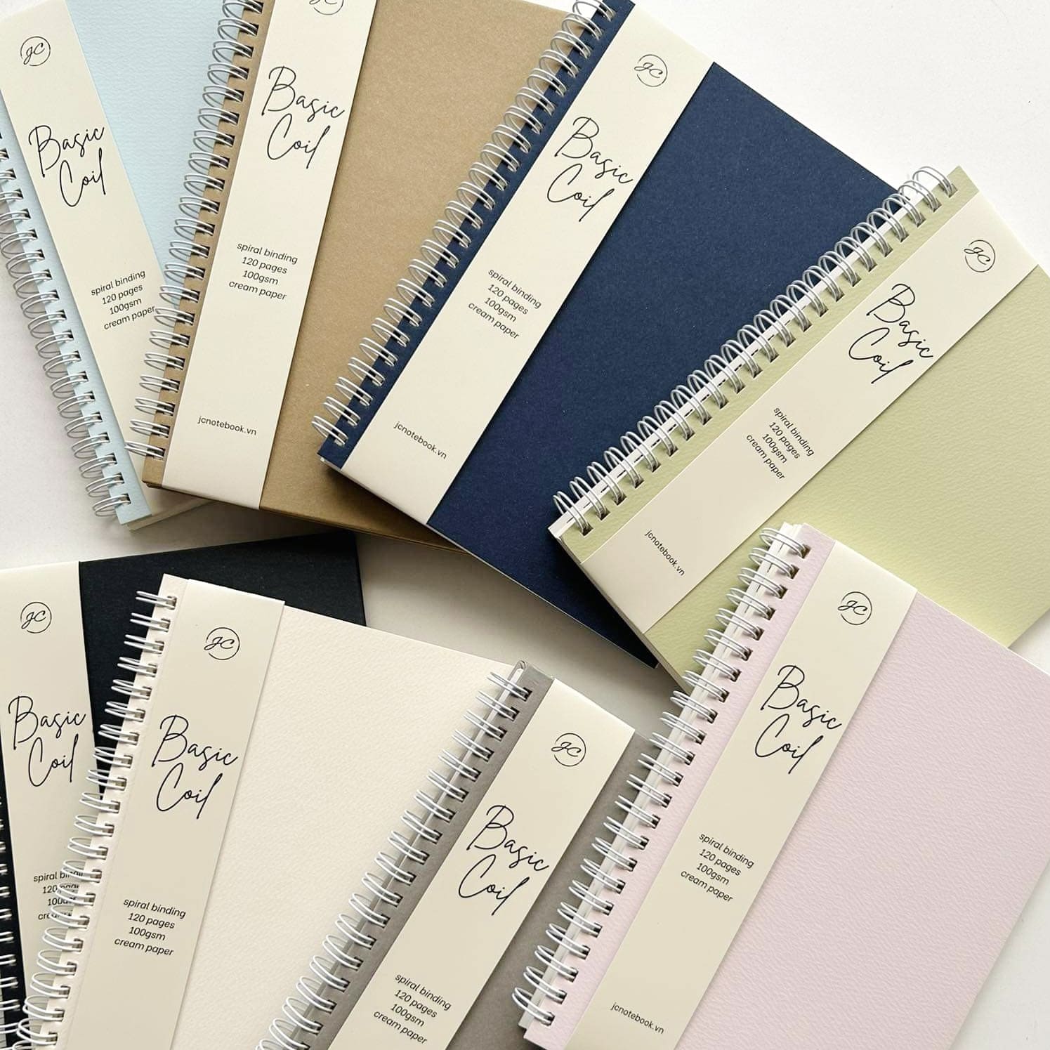 Sổ Tay Bìa Trơn Basic Coil A5 - Sổ Bìa Cứng Giấy Mỹ Thuật Cao Cấp JC Notebook - Signature Notebook